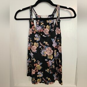 Pink Republic floral cropped tank top size small